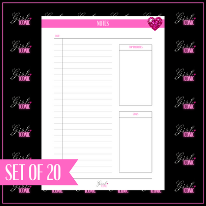 Notes - Set of 20 Pages