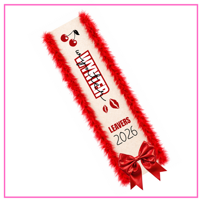 LED Light Up Personalised School Leavers Sash - Cheeky Cherry