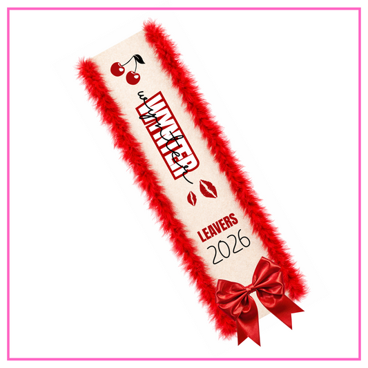 LED Light Up Personalised School Leavers Sash - Cheeky Cherry
