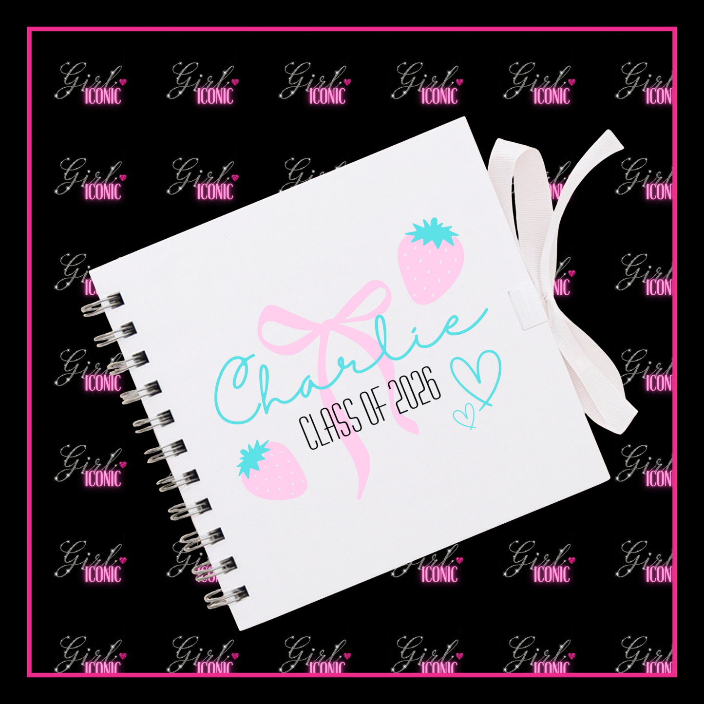 Personalised School Leavers Memory Scrap Book - Berry Cute