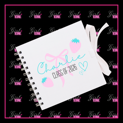 Personalised School Leavers Memory Scrap Book - Berry Cute