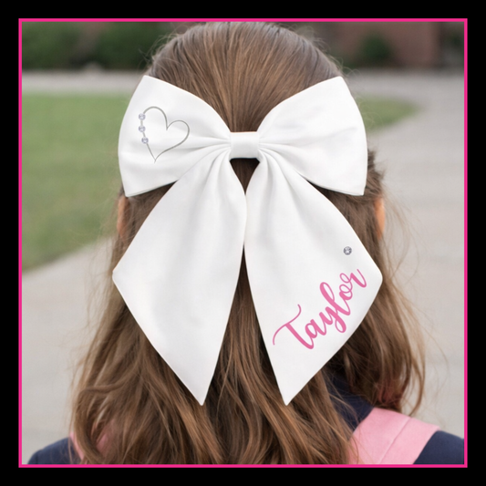Personalised School Leavers Hair Bow Clip - Romantica