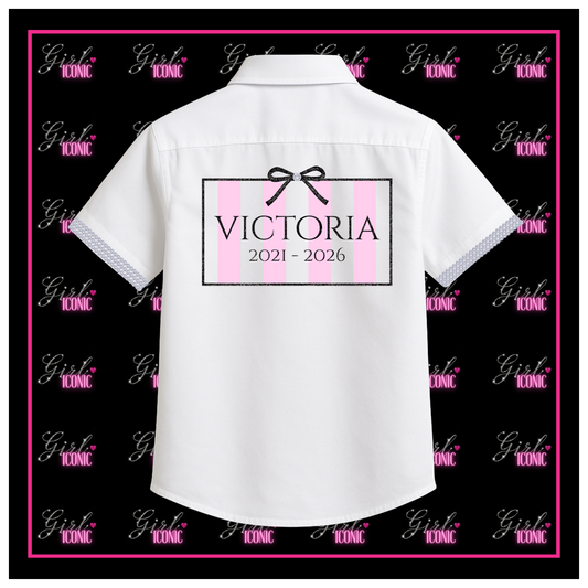 Personalised School Leavers Shirt with Crystal Sleeves - Fashion Secret
