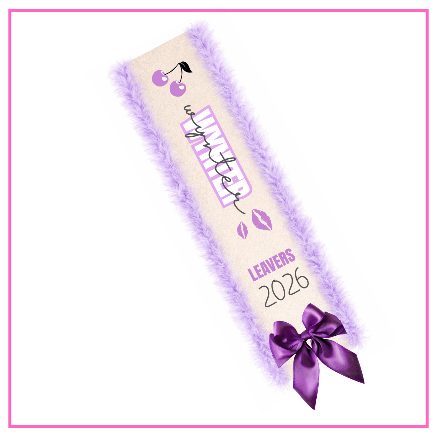 LED Light Up Personalised School Leavers Sash - Cheeky Cherry