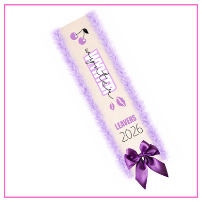 LED Light Up Personalised School Leavers Sash - Cheeky Cherry