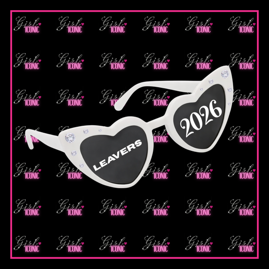 School Leavers Heart Shaped Sunglasses With Crystals
