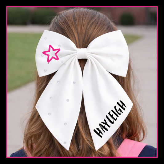 Personalised School Leavers Hair Bow Clip - Rebel Rock