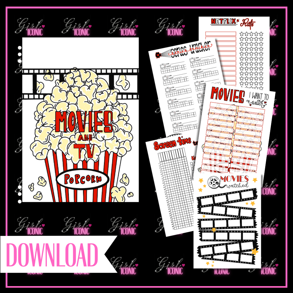 Movies & Tv Journal Page Bundle - DIGITAL DOWNLOAD