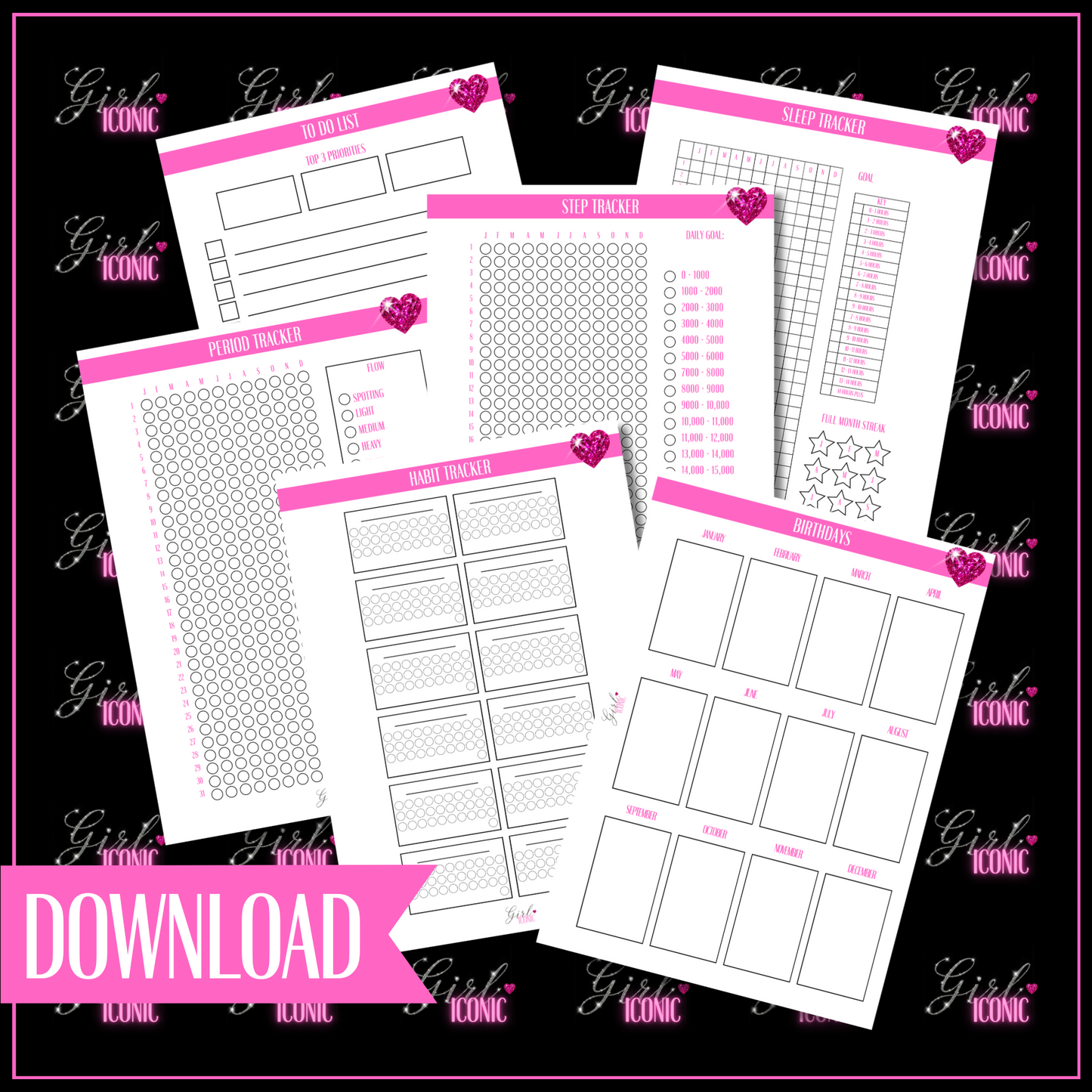 Health & Lifestyle Journal Page Set - Digital Download
