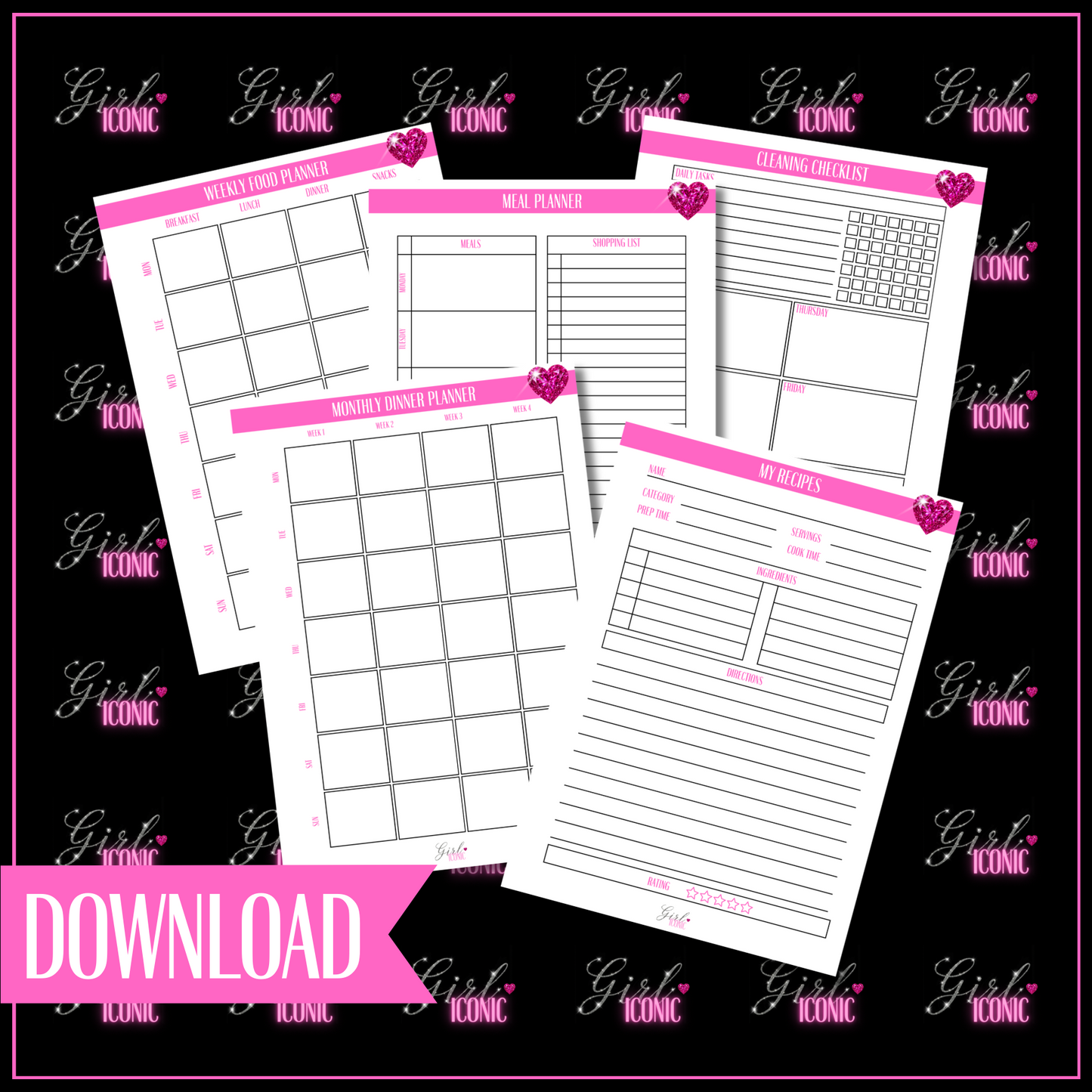 Food & Meal Planning Page Set - DIGITAL DOWNLOAD