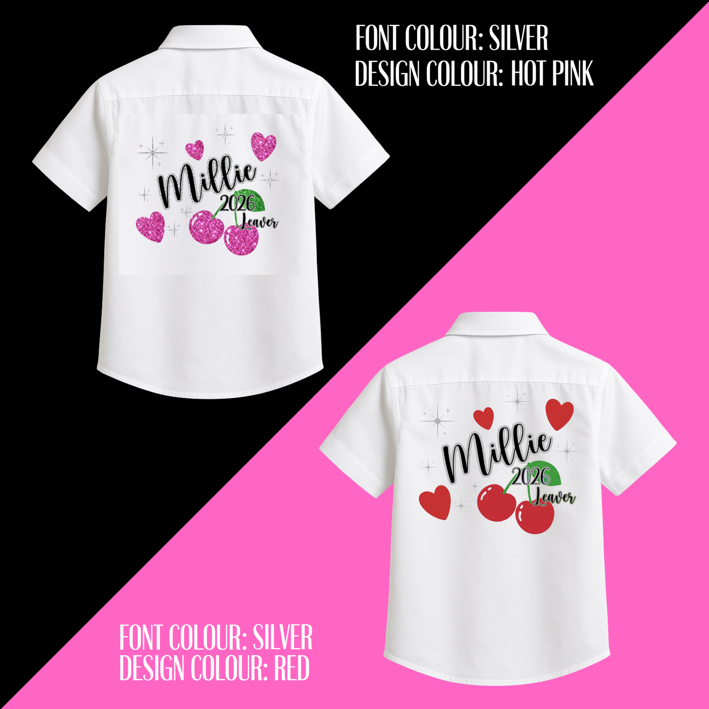Personalised School Leavers Shirt - Cherry Pop
