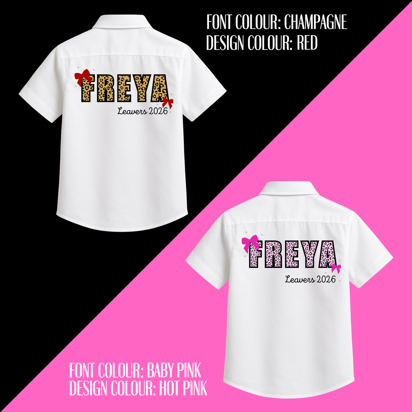 Personalised School Leavers Shirt - Cute Kitty